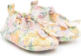 Thumbnail for your product : Tartine et Chocolat Bow-Detail Floral-Print Ballerinas
