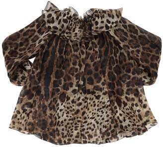 Dolce & Gabbana Leopard Print Silk Organza Shirt