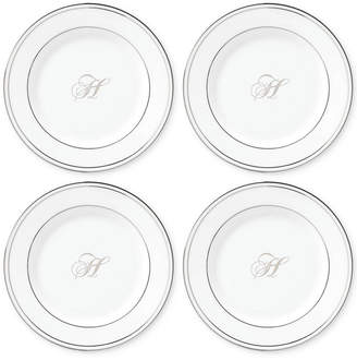 Lenox Federal Platinum Monogram Tidbit Plates, Set Of 4, Script Letters