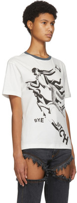 Telfar White and Grey Graphic Logo T-Shirt