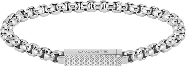 Lacoste 2040123 Jewelry L'Essentiel Men's Stainless Steel Chain Bracelet  Color: Silver - ShopStyle