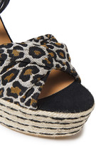 Thumbnail for your product : Castaner Cotton And Linen-blend Leopard-jacquard And Canvas Wedge Espadrille Sandals