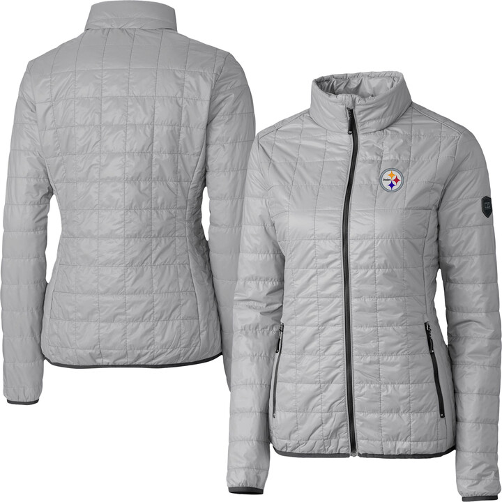 Cutter & Buck Women's Gray Pittsburgh Steelers Rainier PrimaLoft Eco Insulated Full-Zip Puffer Jacket