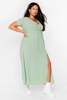 Thumbnail for your product : Nasty Gal Womens Plus Size Short Sleeve Maxi Wrap Dress - Green - 20