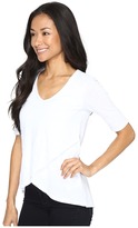 Thumbnail for your product : Mod-o-doc Slub Jersey Elbow Sleeve Crossover Hem Tee Women's T Shirt