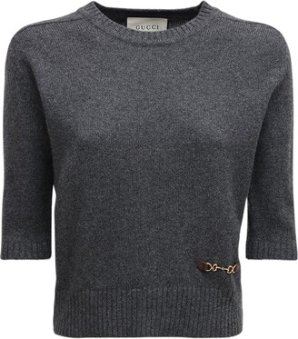 Gucci Cashmere knit top w/ horsebit
