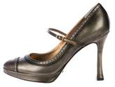 Thumbnail for your product : Dolce & Gabbana Metallic Leather Mary-Jane Pumps Metallic Metallic Leather Mary-Jane Pumps