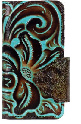 Patricia Nash Turquoise Tooled Vara iPhone 7 Folio Case