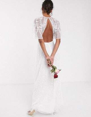 asos flutter sleeve wedding dress