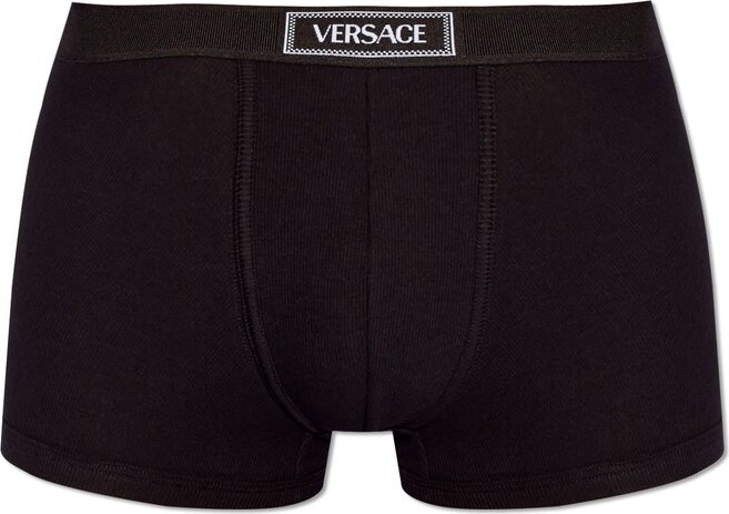 Versace 90s Logo-Waistband Stretched Boxer Briefs