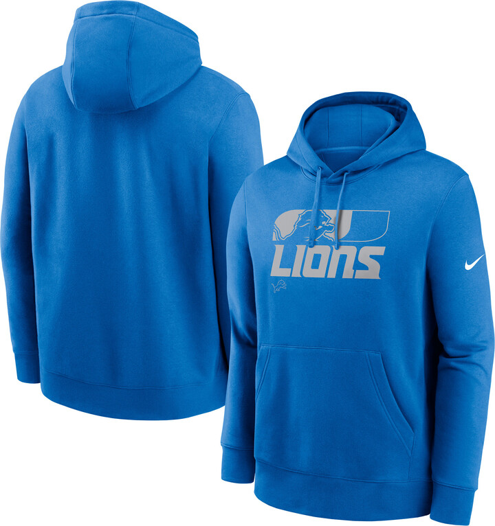 Men's Nike Blue Detroit Lions Team Reveal Club Pullover Hoodie