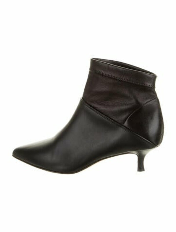 Tibi Leather Boots Black - ShopStyle