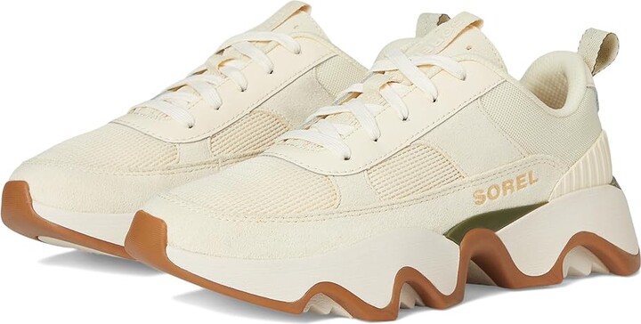 Sorel Kinetic Impact II Wonder Lace Women's Snow Shoes Honey White/Utility Green : 7.5 B - Medium, Leather/Suede/Textile