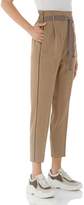 Thumbnail for your product : Peserico Cropped Belted Paperbag-Waist Pants