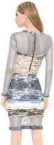 Thumbnail for your product : Yigal Azrouel Long Sleeve Crop Scuba Top
