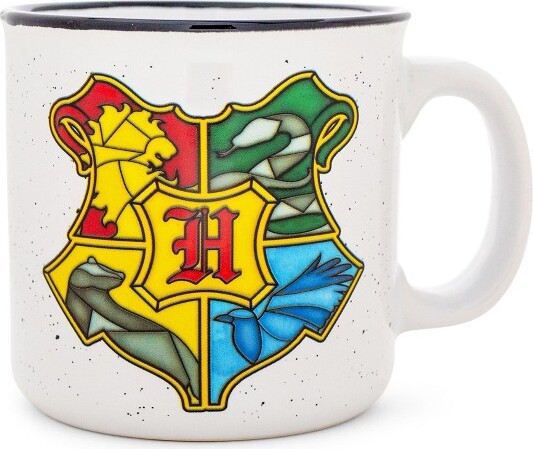 Silver Buffalo Harry Potter Hogwarts Crest Plastic Carnival Cup With Lid  and Straw | 20 Ounces