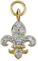 Thumbnail for your product : Jude Frances 18K Petite Pave Diamond Fleur-De-Lis Earring Charm, Single
