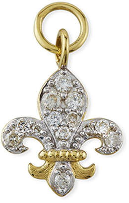 Jude Frances 18K Petite Pave Diamond Fleur-De-Lis Earring Charm, Single