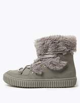 Thumbnail for your product : Marks and Spencer Kids' Faux Fur Lace Up Snow Boots (13 Small - 6 Large)