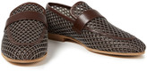 Thumbnail for your product : Brunello Cucinelli Bead-embellished Laser-cut Leather Loafers