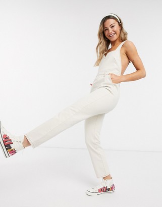 white low back jumpsuit