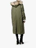 Thumbnail for your product : Valentino Khaki fur trimmed oversized parka