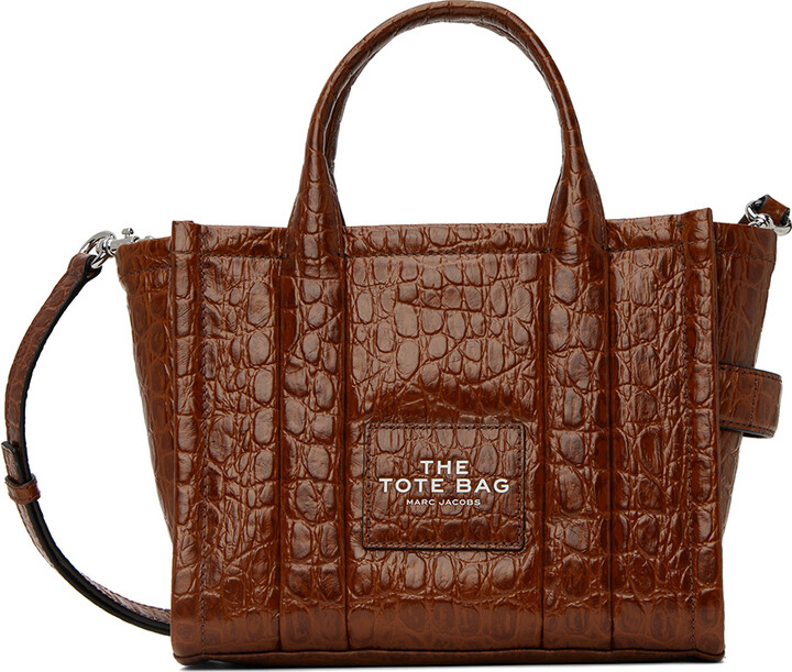 Marc Jacobs Brown 'The Croc-Embossed Small' Tote - ShopStyle
