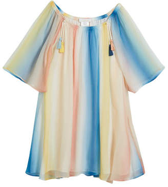 Chloé Mini Me Rainbow Silk Dress, Size 6-10