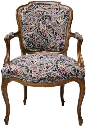 One Kings Lane Vintage Louis XV-Style Walnut Armchair