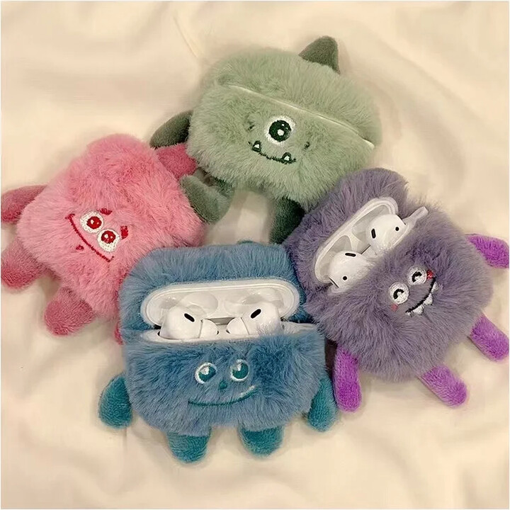 Yoshikichi Tsubo Plush Cartoon Earphone Cases for Airpods 4 Case Cute Furry Animals Protective Cover Girl