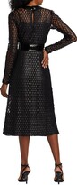 Thumbnail for your product : Yigal Azrouel Serenity Fishnet & Patent-Leather Midi-Dress