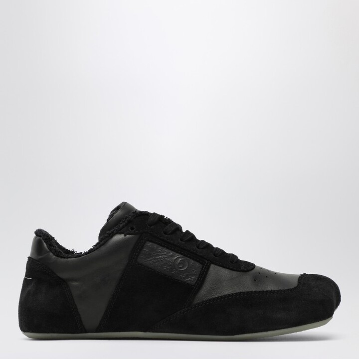 MM6 MAISON MARGIELA Black leather and suede Anatomic sneakers