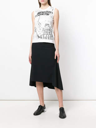 Comme des Garcons sleeveless printed jersey top