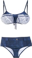 Thumbnail for your product : AMIR SLAMA Lace Applique Denim Bikini Set