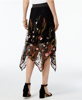 Thumbnail for your product : INC International Concepts Embroidered Mesh Handkerchief-Hem Skirt, Created for Macy's