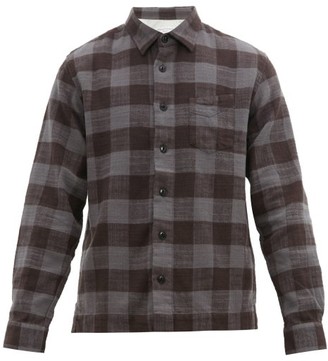 Officine Generale Sol Checked Brushed Cotton-twill Overshirt - Black Grey