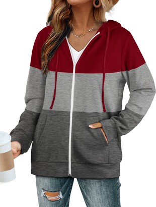 Burgundy Zip Hoodie | Shop The Largest Collection | ShopStyle