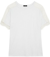 Thumbnail for your product : Clu Lace-Paneled Tencel And Wool-Blend Jersey T-Shirt