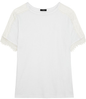 Clu Lace-Paneled Tencel And Wool-Blend Jersey T-Shirt