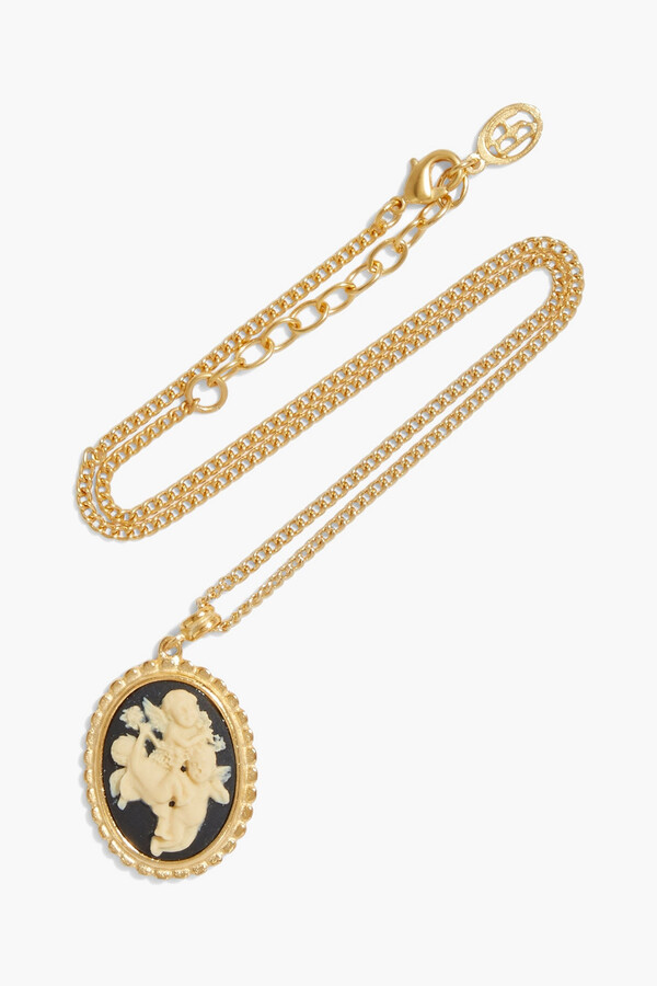 Details about   Vintage Inspired Necklace Cameo Black Cream Courting Couple Goldtone Rope Bezel 