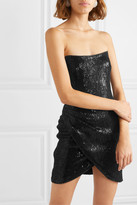 Thumbnail for your product : HANEY Olivia Strapless Sequined Jersey Mini Dress - Black