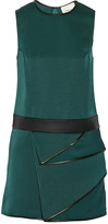 Thumbnail for your product : 3.1 Phillip Lim Faux leather-trimmed faille mini dress
