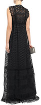 Thumbnail for your product : Alberta Ferretti Fringe-trimmed Guipure Lace And Tulle Gown