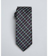 Thumbnail for your product : Ben Sherman aqua and black 'Cambridge Grid' silk skinny tie