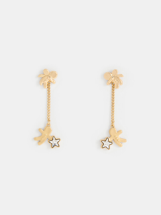 Charles & Keith Athalia Gingerbread-Fairy Crystal-Star Drop Earrings