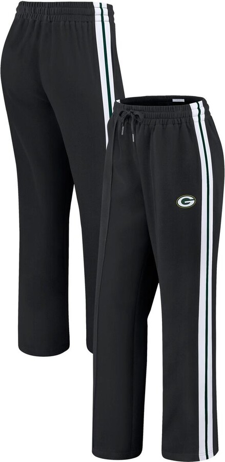 Wear by Erin Andrews Women's Black Green Bay Packers Color Block Straight Leg Pants