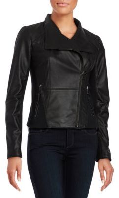 Andrew Marc Felix Leather Asymmetrical Jacket