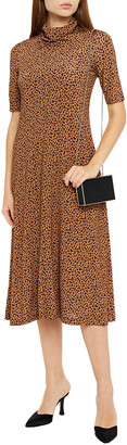 Rosetta Getty Cowl leopard-print jersey midi dress