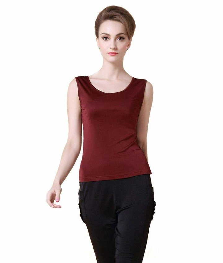 Forever Angel Womens 100% Silk Knitted Casual Camisole 