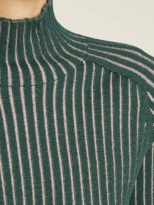 Burberry Contrast Trim Cashmere Blend Sweater - Womens - Green
